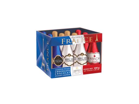 ABTEY FRENCH LIQUEUR FILLED DARK CHOCOLATE BOTTLES 108g on Sale