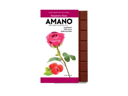 AMANO RASPBERRY ROSE 55% DARK CHOCOLATE 3oz For Sale