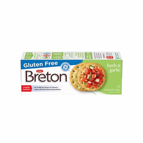 BRETON GLUTEN FREE HERB & GARLIC 4.76oz on Sale