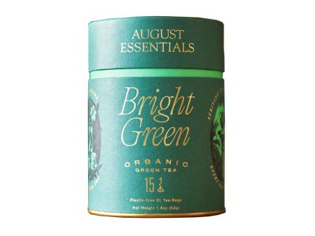 AUGUST ESSENTIALS BRIGHT GREEN ORGanic GREEN TEA 1.8oz For Sale