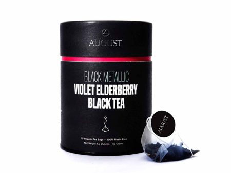 AUGUST UNCOMMON BLACK METALLIC VIOLET ELDERBERRY TEA 15 BAGS 53g Supply