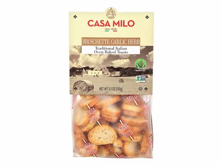 CASA MILO BRUSCHETTE GARLIC & HERB CRACKERS 5.3oz Cheap