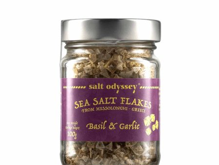 SALT ODYSSEY SEA SALT FLAKES WITH BASIL & GARLIC 100g Discount