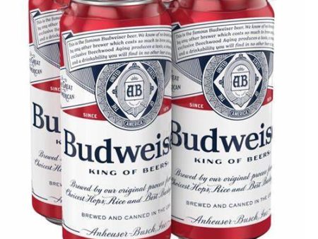 Budweiser 4 Pack, 16 Ounce Can For Cheap